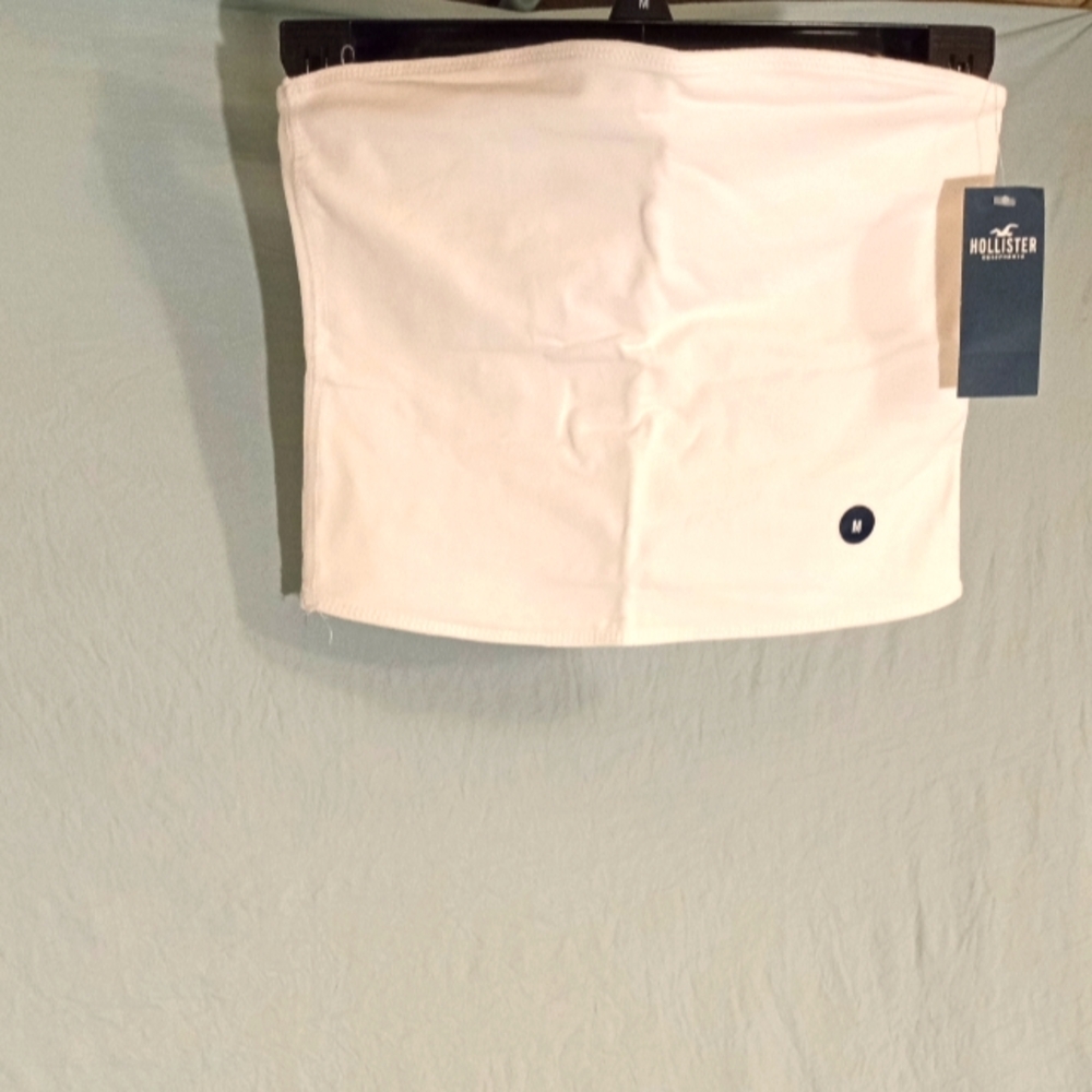 Hollister White Tube Top NWT Double Material No See Through